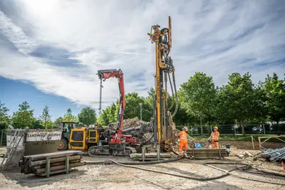 Bauer Resources built a geothermal probe system for the new modular building on the Regensburg University campus in nine months. 